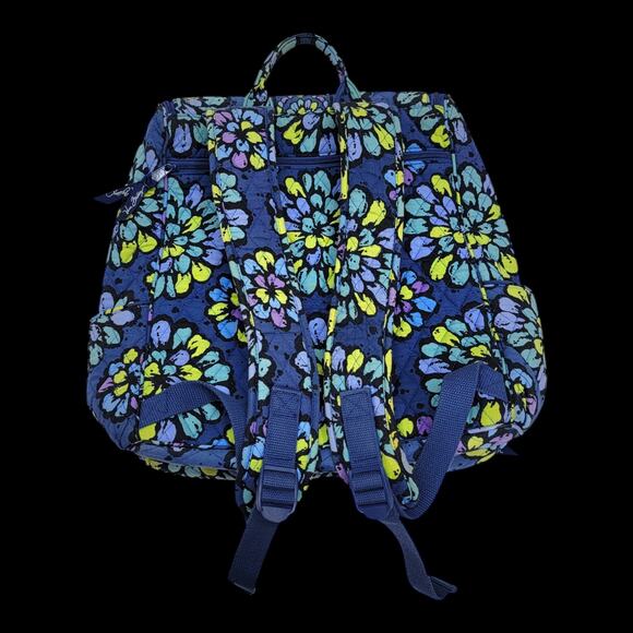 Vera Bradley Indigo Pop Quilted Cotton Convertible Backpack Tote Bag Floral main image 8